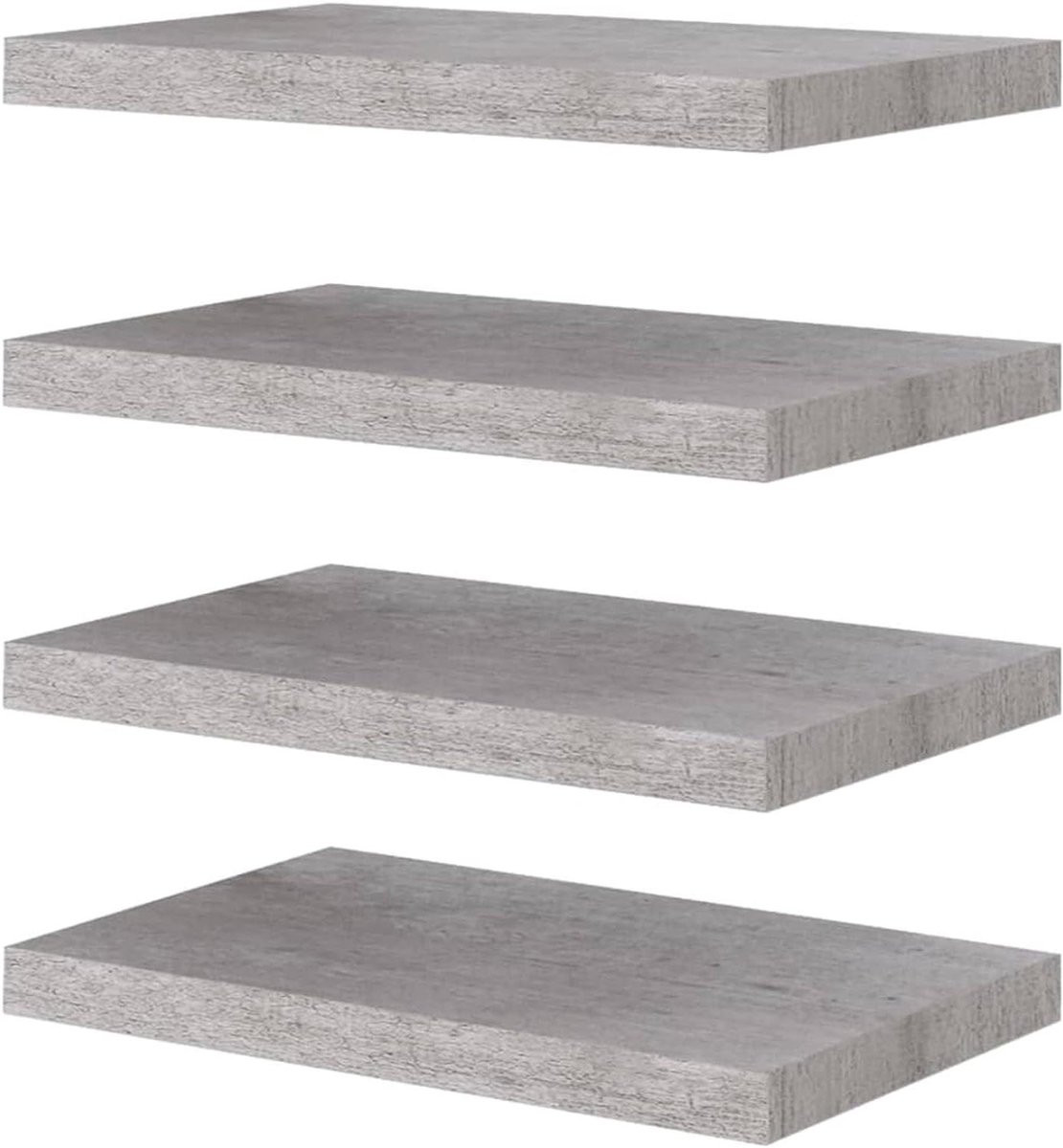 Zwevend rek Wandplank set Betongrijs 50 cm