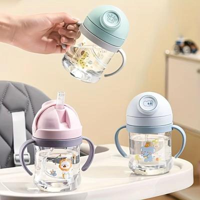 Inspired Finds 8 Oz Cute Cartoon Kids Straw Cup With Handle And Gravity Ball pink
