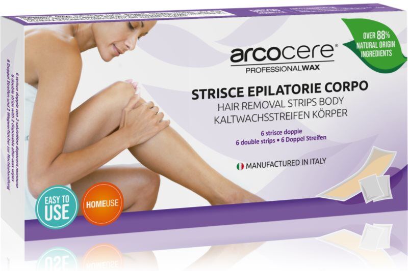 Arcocere Professional Wax Bandes de cire pour l'épilation corps pour femme 6 pcs