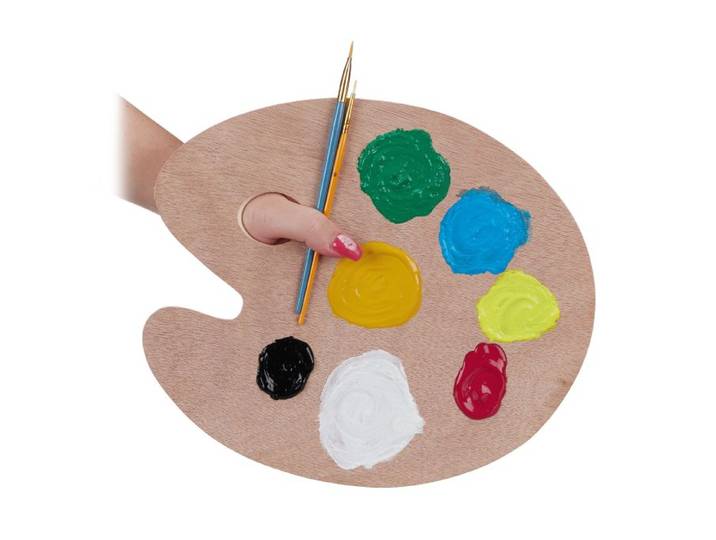 Relaxdays 3 x Mischpalette aus Holz Größe M