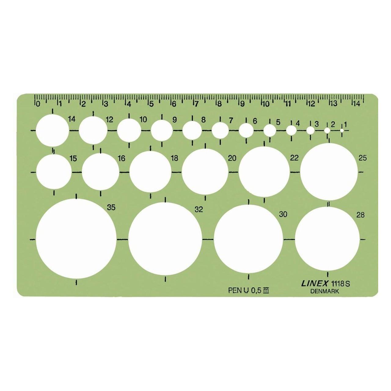 Linex Kreis-Schablone 1-35 mm grün 118S (Kunststoff) (100413075)