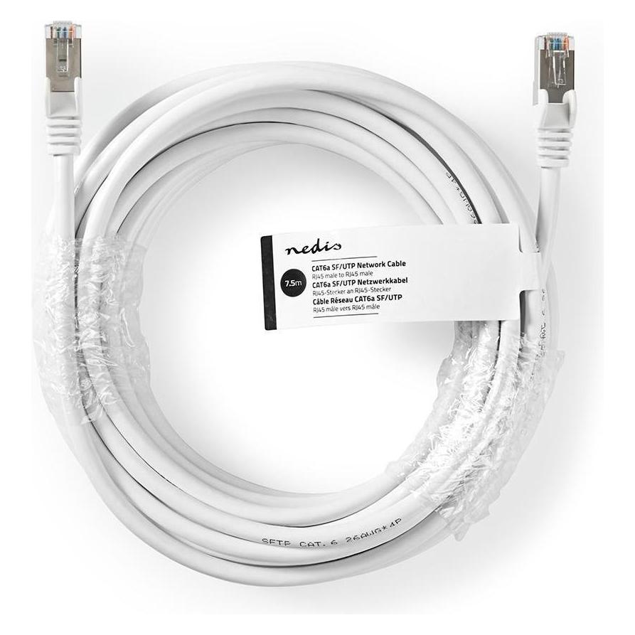 Nedis Cat 6a RJ45 to RJ45 Cable - White (SF/UTP, CAT6a, 7.50 m) (CCGT85320WT75)