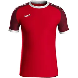 JAKO Iconic kurzarm Trikot 113 - sportrot/weinrot L