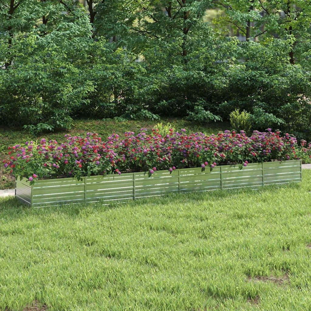 Verhoogd metalen bloembed met drainage