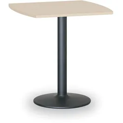 Runder Konferenztisch, Bistrotisch FILIP II, 66x66 cm, schwarze Metallgestell, Birke