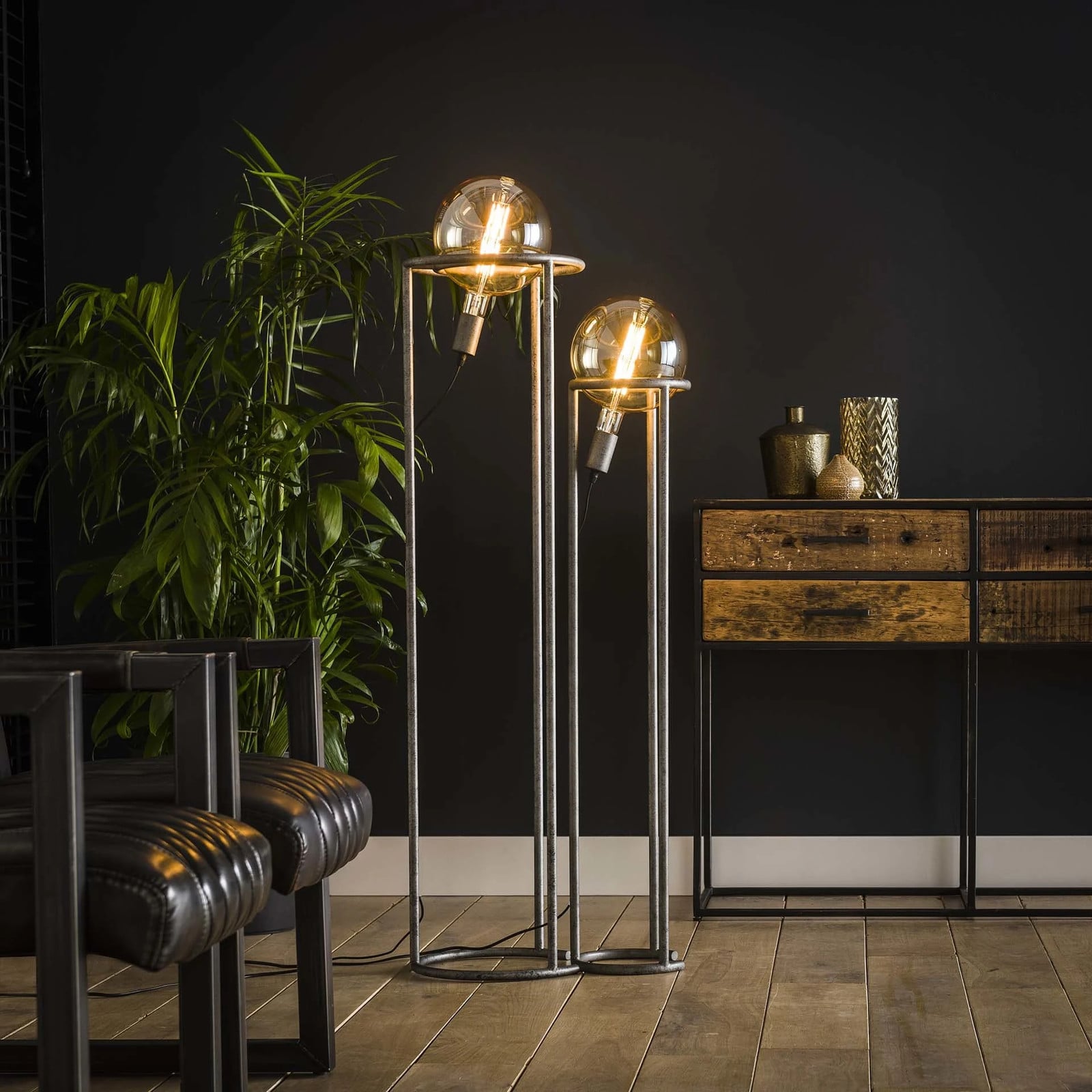 WoonStijl Vloerlamp 2L Match Set van 2 - Zilver