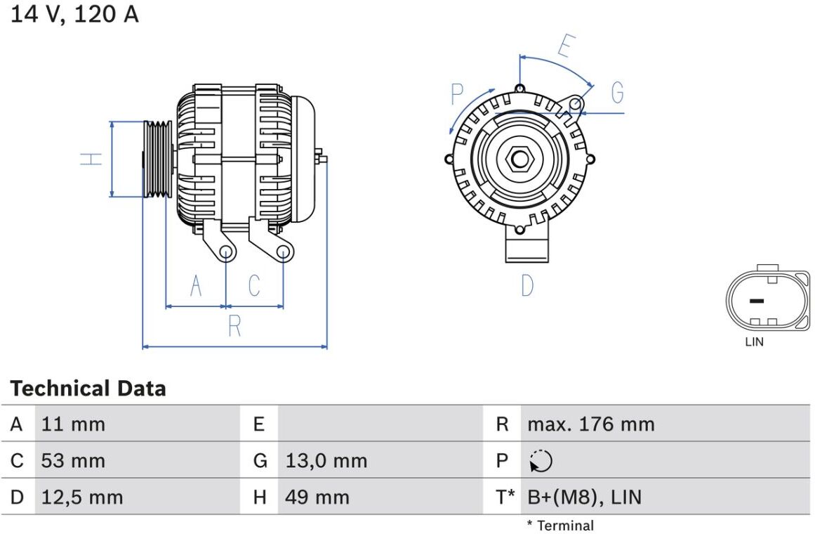 Drehstromgenerator BOSCH 0 986 082 220