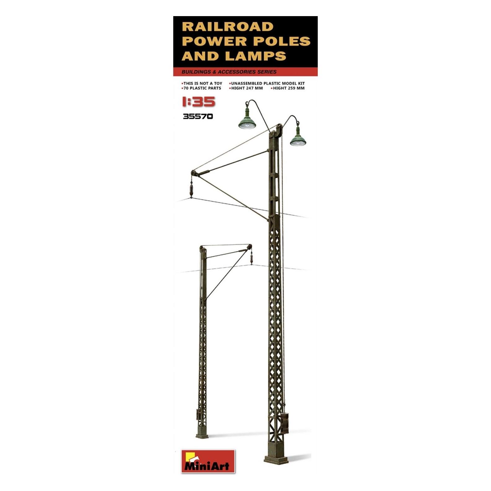Mini art Railroad Power Poles & Lamps (35570)
