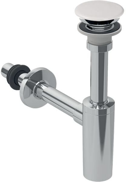 Geberit Waschbeckenablauf 151019011 d= 32/40mm, Ventilabdeckung, Abgang horizontal, weiß/hochglanz-verchromt