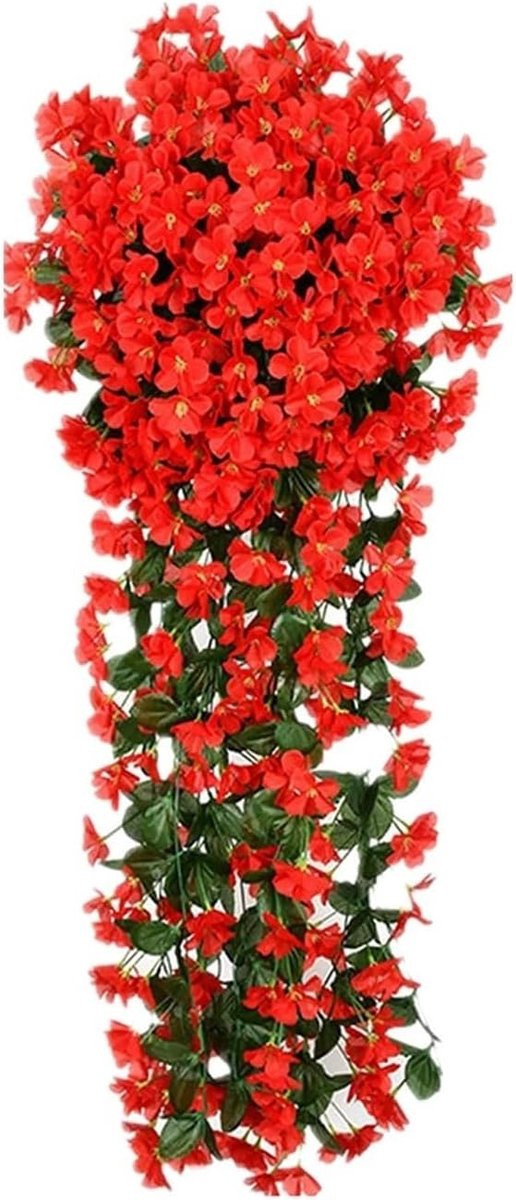 Kunstbloemen Slinger Rood - Hangplant Decoratie - 85 cm