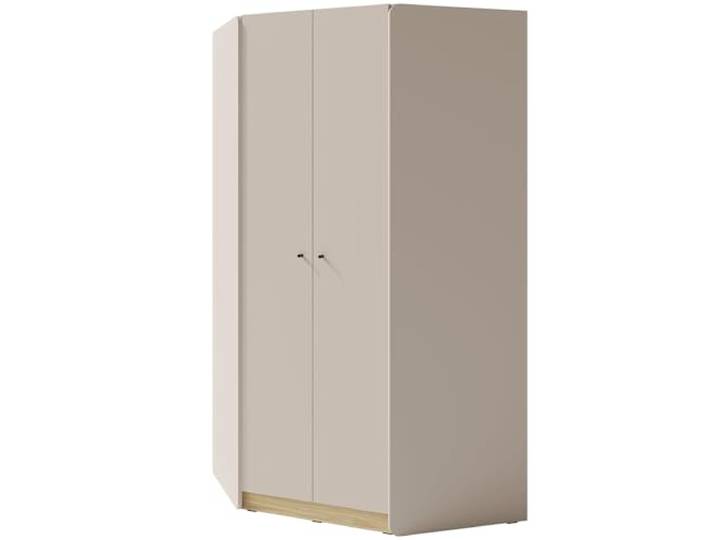 Lomadox Jugendzimmer Kinderzimmer Schrank Kleiderschrank Eckkleiderschrank in sandbeige mit Eiche, 2-türig