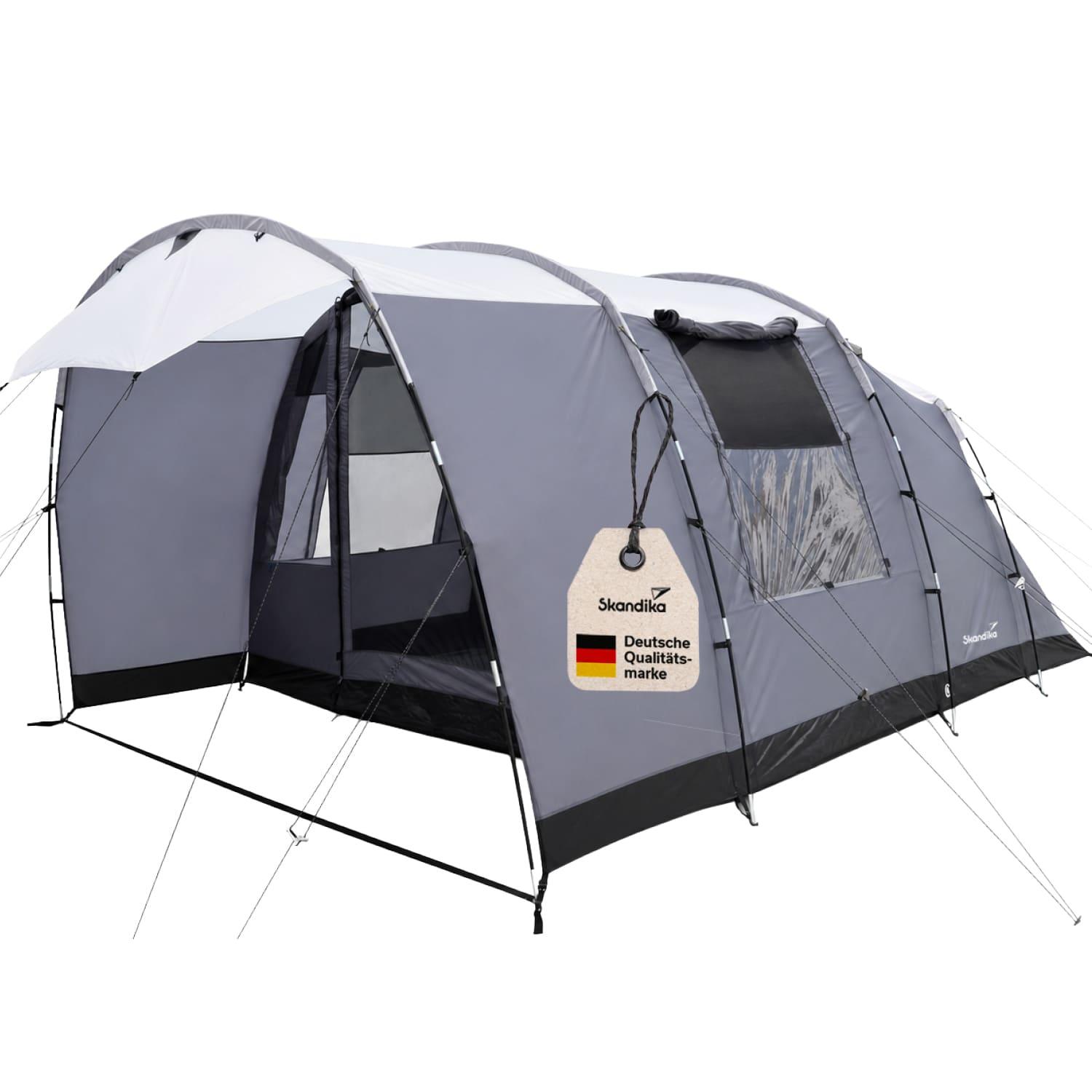 Skandika Tunnelzelt Hafslo 4 Sleeper Protect | Zelt für Camping, 4 Personen, wasserdicht, eingenähter Zeltboden, mit 5000 mm Wassersäule
