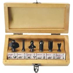 VEL WR0S6 - Fräsaufsätze, 6-teilig, für Oberfräsen, Schaft Ø 8 mm