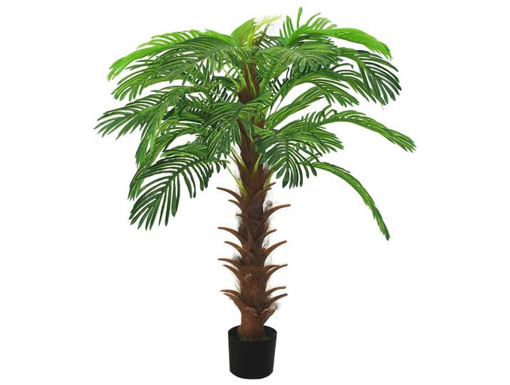 vidaXL Künstliche Palme Cycas Mit Topf 140 Cm Grün, Kunststoff, 140 cm, Dekoration, Blumen & Blumentöpfe, Kunstpflanzen