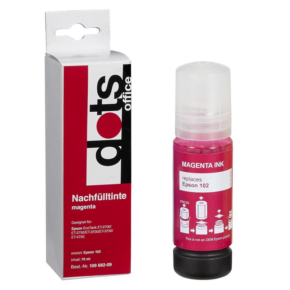 dots Tintenflasche kompatibel zu EPSON 102/T03R34 magenta 1642,0006-DOTS