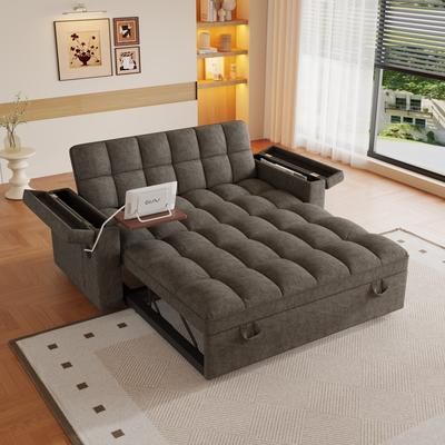 Direct Wicker "65 ""3-in-1 Foldable Large-sized Chenille Sofa Bed"