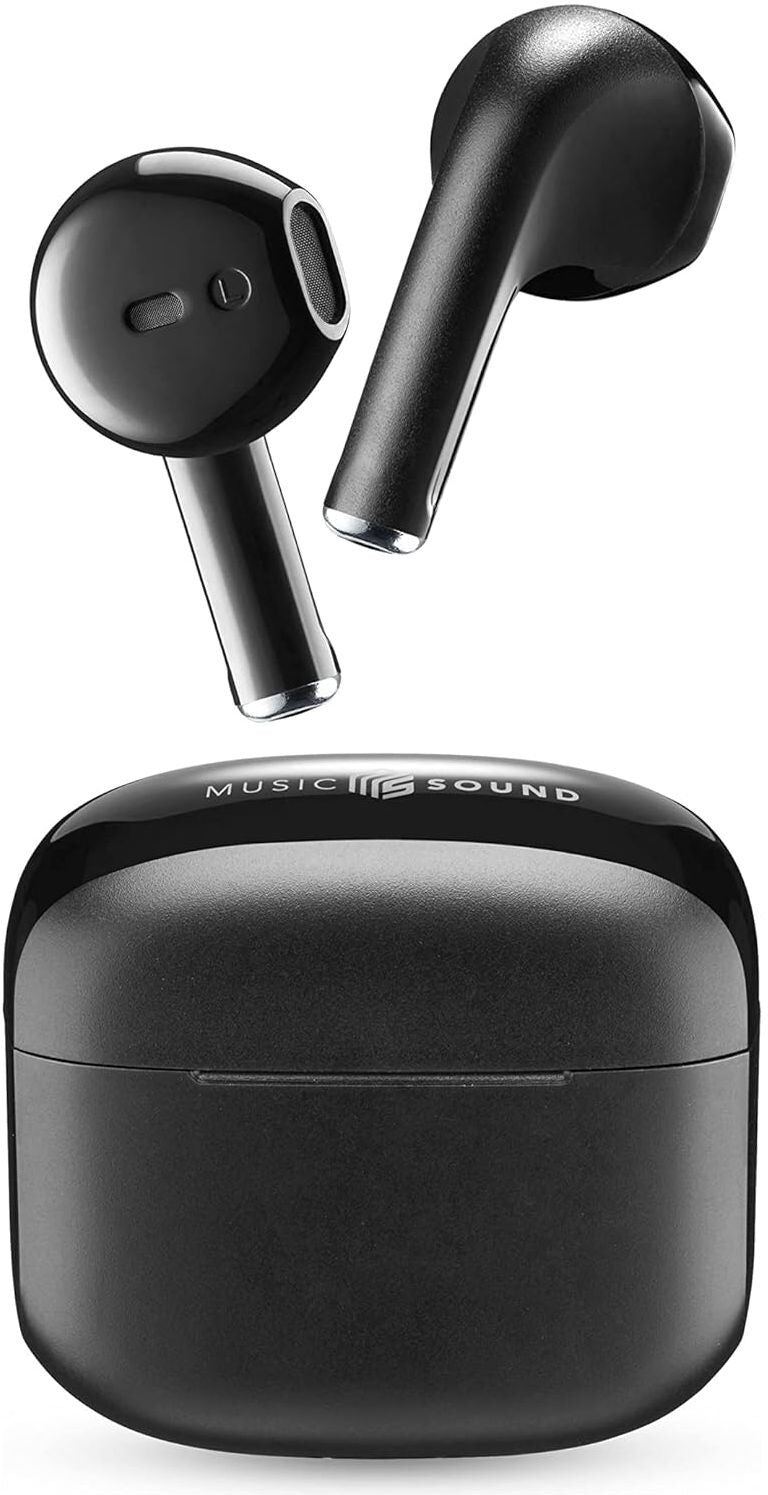 Music Sound Swag Wireless Capsule Headset  Playback Time up to 20 Hours Bluetooth - Black, New
