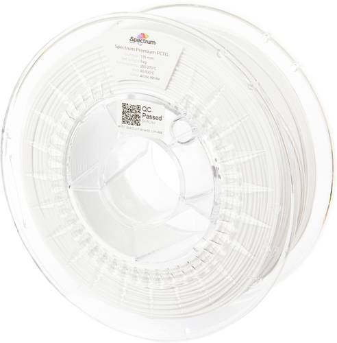 Spectrum Filaments 80660 Premium PCTG Filament PCTG chemisch beständig, geruchsarm 1.75mm 1000g arctic white, Weiß 1St.