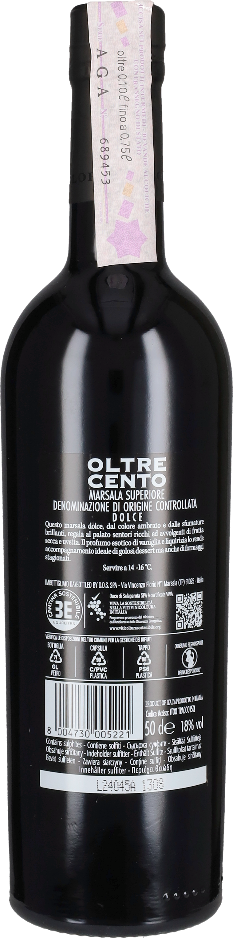 Marsala Superiore Dolce 'Oltre Cento' Florio 2020 - 50cl