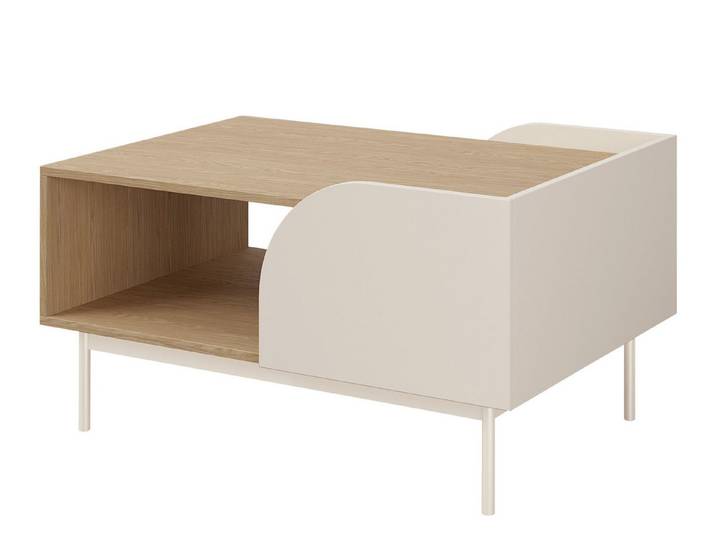 Beautysofa Couchtisch CAMEL mit offener Ablage (Metallbeinen), Macadamia oder Toffee
