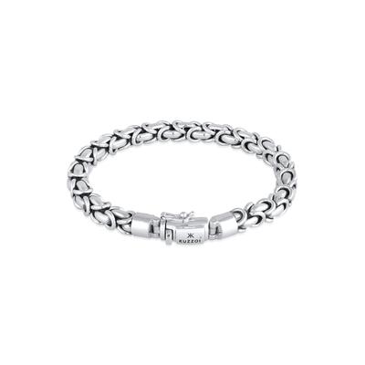 Armkette KUZZOI "Armband Herren Panzerarmband Königskette Basic 925 Silber" Gr. 190, silber, Armbänder, Herren, 190, Silber 925 (Sterlingsilber), Armkette