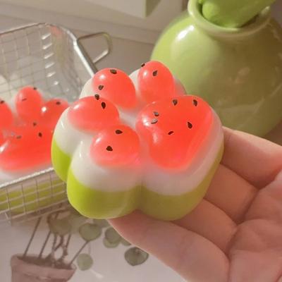 JoyToys Watermelon Cat Paw Squishy Stress Relief Toy Cute Mochi Fidget Toy Watermelon Cat Paw Squishy Stress Relief Toy Cute Mochi Fidget Toy
