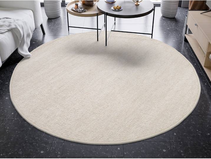 Teppich OCI DIE TEPPICHMARKE FAVORIT, Wendeteppich, auch als Läufer und Rund , beige (wolle, natur), H:12mm Ø:200cm, Wolle, Teppiche, Teppich, Handweb-Teppich aus Indien, handgewebt, hochwertig verarbeitet