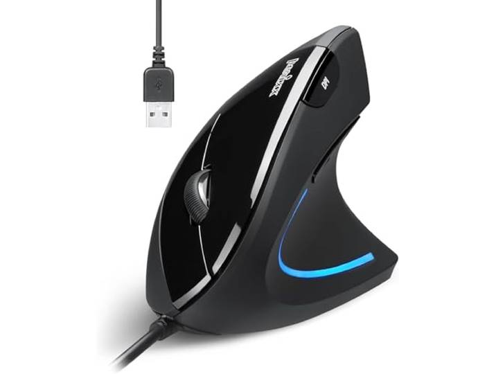 Perixx PERIMICE-513 bedrade ergonomische verticale muis - 1000/1600 DPI - Rechtshandig - Aanbevolen door RSI-gebruiker