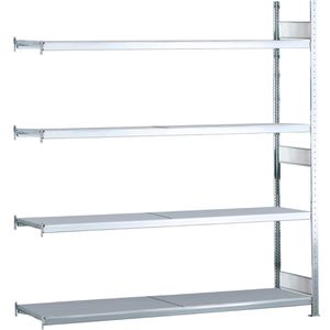 Schulte Anbauregal 15595, 4 Metallböden, 400kg Fachlast, silber, (B/H/T) 200 x 250 x 60cm