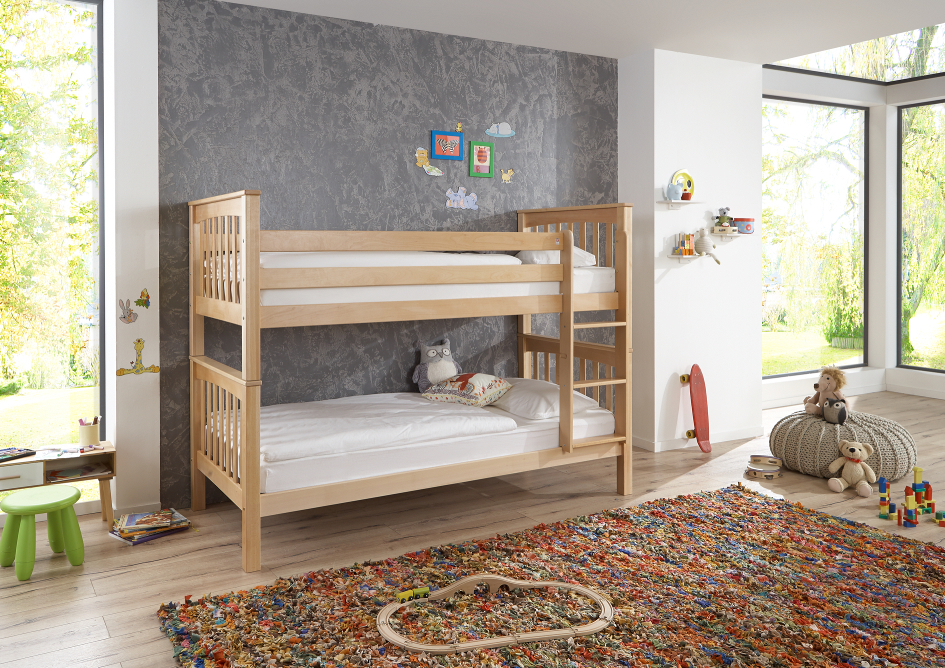 RELITA Etagenbett Kick Buche massiv natur lackiert