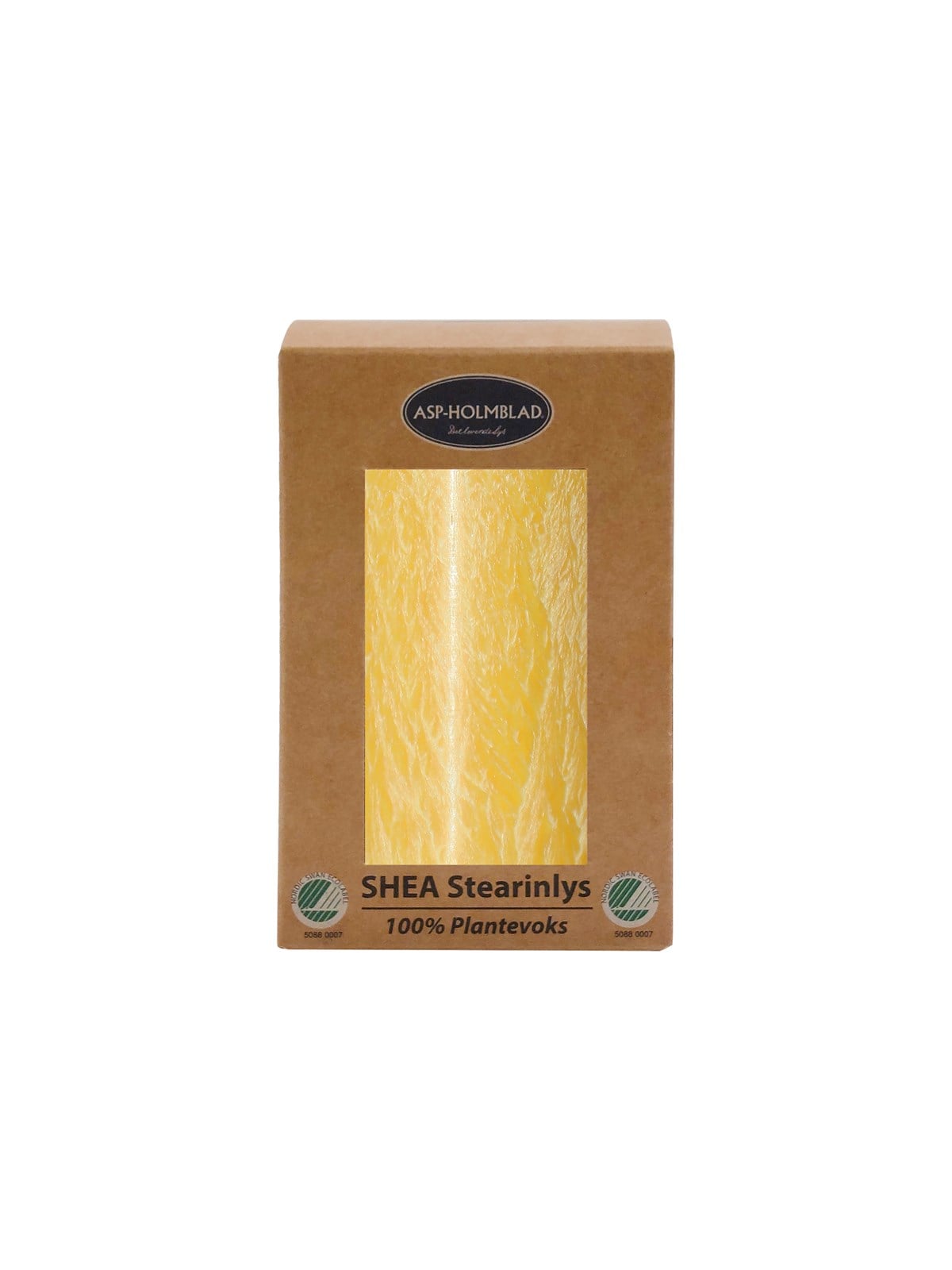Asp-Holmblad Shea Stumpenkerze Gelb