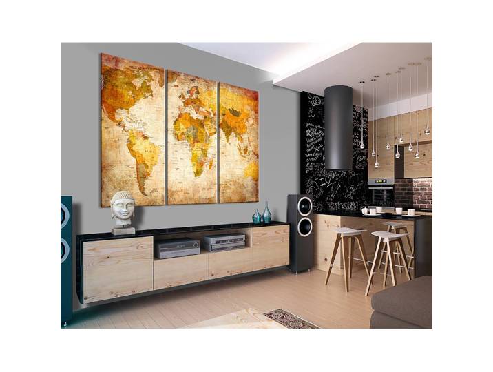Wandbild Antike Reisen Holzwerkstoff & Textil Beige 120 x 80cm