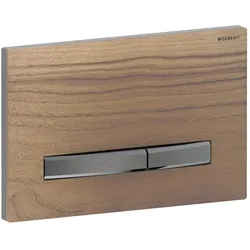 Geberit Sigma 50 Square Betätigungsplatte 115671JX2 Deckplatte Nussbaum amerikanisch, Platte/Taste schwarzchrom, für 2-Mengen-Spülung