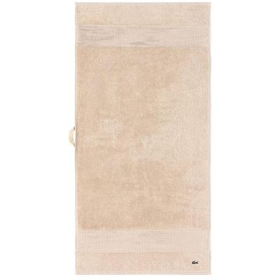 Handtuch LACOSTE "LLECROCO", beige (cappuccino), B:50cm L:100cm, Frottier, Obermaterial: 100% Baumwolle, Handtücher, mit Label-Applikationen