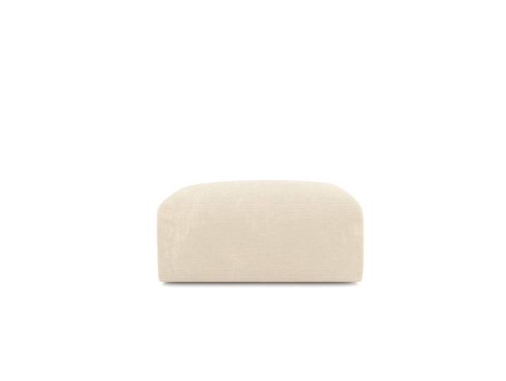 Pouf en velours texturé crème