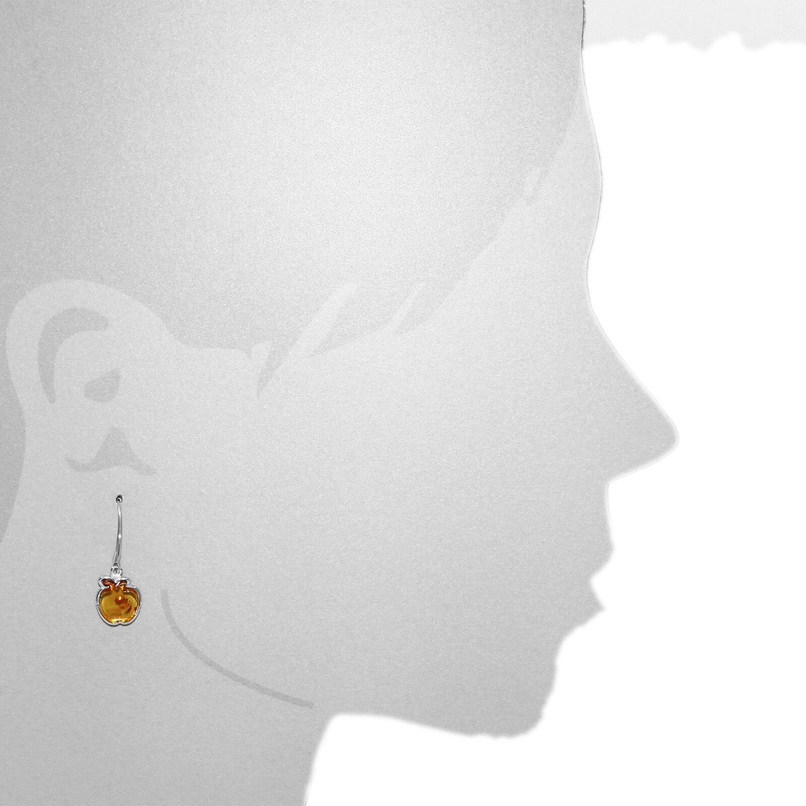 Paar Ohrhänger OSTSEE-SCHMUCK "Ostsee-Schmuck Ohrhänger Apfel Ohrhänger Apfel", weiß (weiß, neutral), Ohrringe, Damen, 31 x 12mm, Silber 925 (Sterlingsilber), Paar Ohrhänger