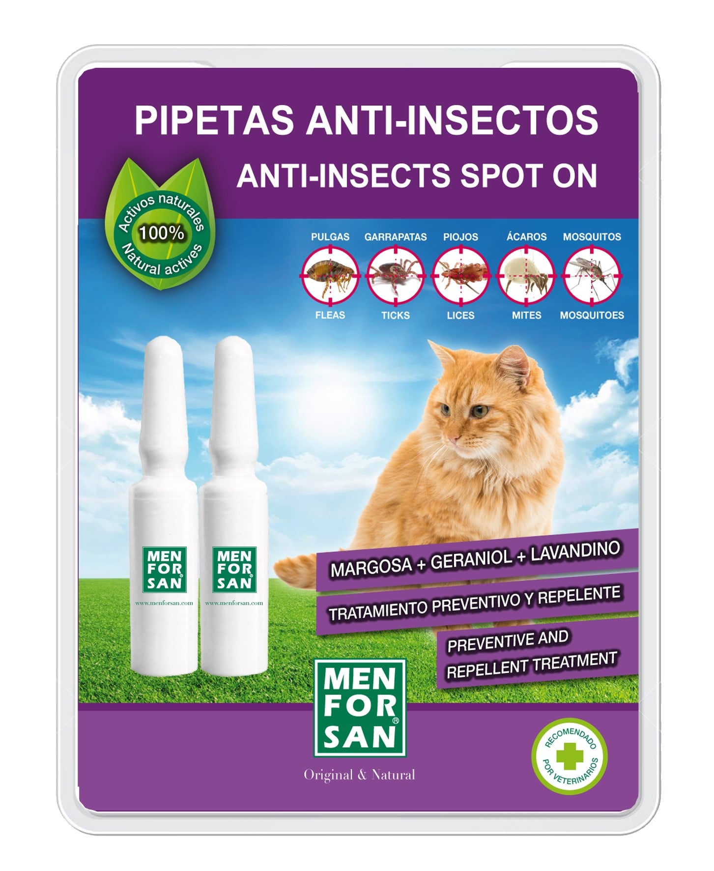Men for San Anti-Insect Spot for Cats 2x1,5mL