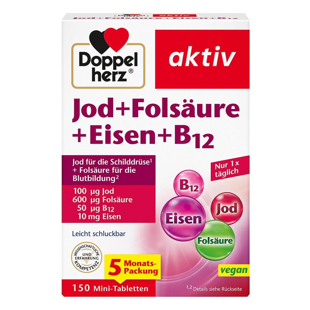 Queisser Pharma GmbH & Co. KG Doppelherz Jod+folsäure+eisen+b12 Tabletten 18710558