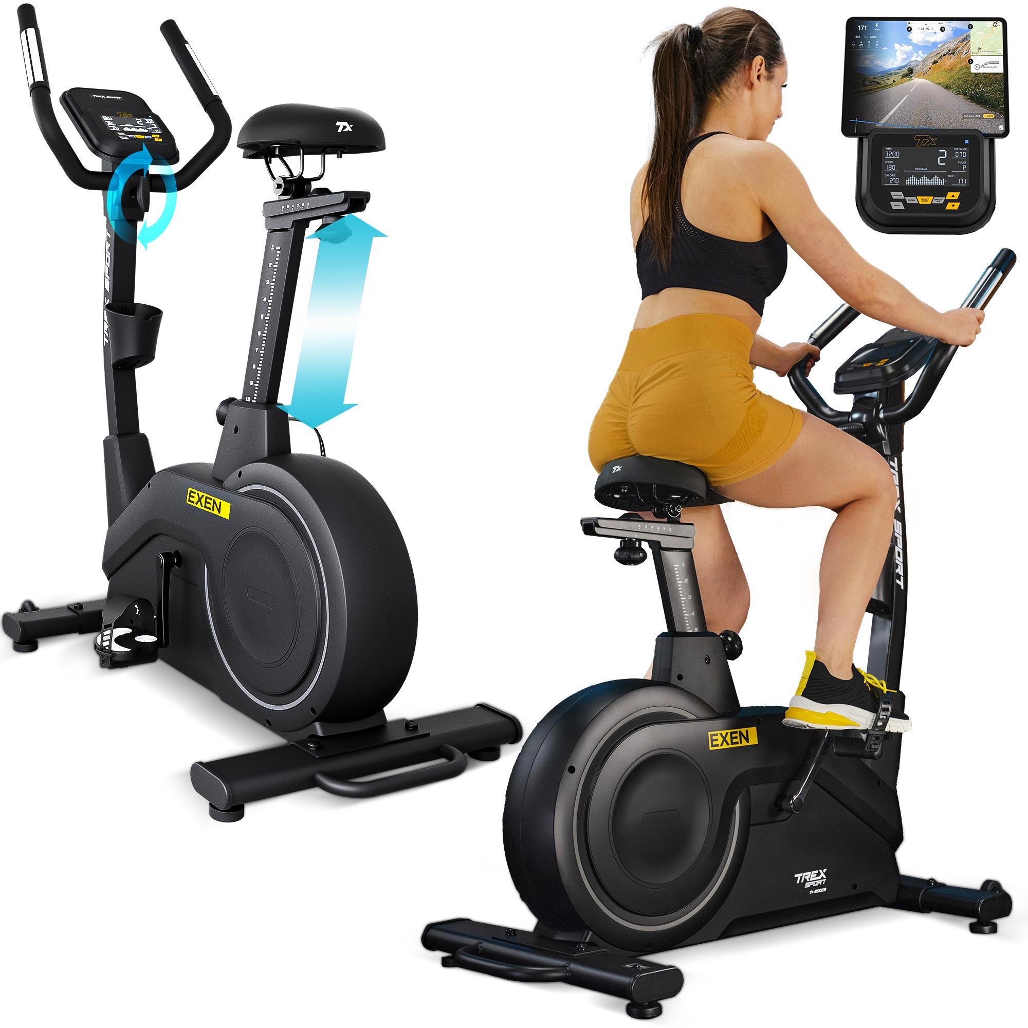 TREX SPORT Heimtrainer Fahrrad TX-950EB EXEN | Elektromagnetisches Fitnessbike mit 32-stufigem Widerstand | 21 Programme, ergonomisch, bis 150 kg