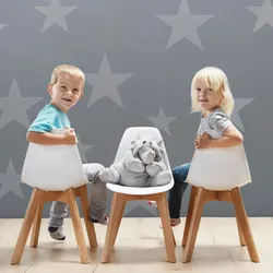 Kinderstuhl Tibby Weiß Kunststoff/Echtholz