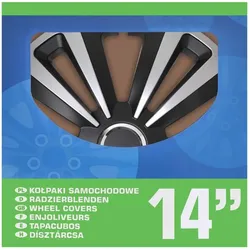 ProPlus, Radkappen, Radblenden-Set Terra Silber/schwarz 14 Zoll 4 Stück im Displaykarton (4 Stk., 14")