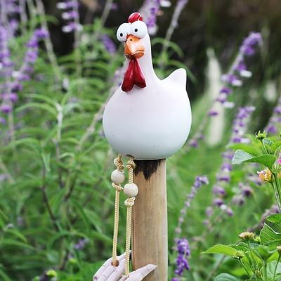 Huhn Gartendekoration Statuen Skulpturen Dekoration Heimtier lustige Harzfiguren Gartenstecker Keramikfigur Ornamente