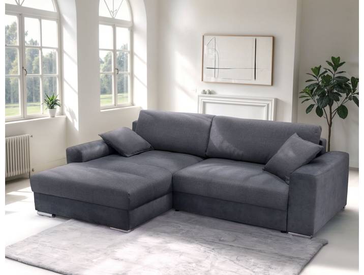 Ecksofa EXXPO - SOFA FASHION Larnaca, inkl. Bettfunktion & Bettkasten, bequem, Breite 269cm , grau (anthrazith), B:269cm H:90cm T:177cm, Sofas, Ecksofa, mit extrabreiten Rückenkissen und 2 Zierkissen
