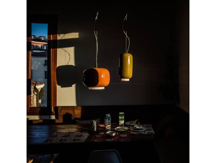Foscarini Designer Hängeleuchte Chouchin 2, dimmbar, grün, für Küche, Glas, Design