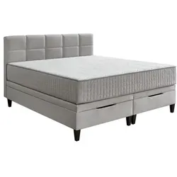 Boxbett Wien 180 x 200 cm Stoff Silber