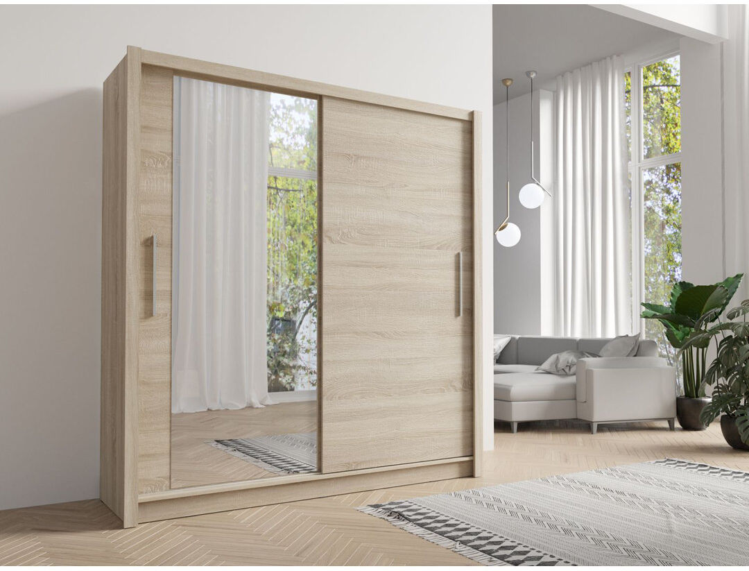 17 Stories Laminate Wardrobe Natural 214.4cm H x 154.4cm W x 62cm D
