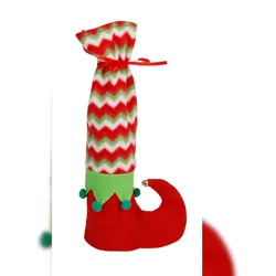Flaschendekoration Socken Motiv Weihnachtsmann Flaschenkostüm Flaschentasche TOP 3