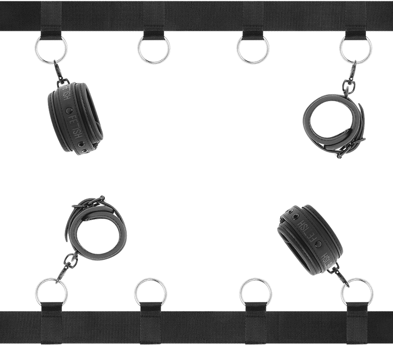 Fetish Submissive Bondage Ensemble Liens de Lit Luxe Doublure Néoprène
