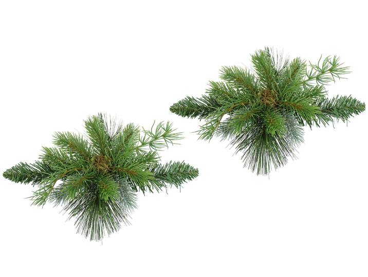 Kunstkranz I.GE.A. Tannen-Leger , grün, B:30cm H:3cm L:20cm, Kunststoff, Kunstpflanzen, Kunstkranz, 2er Set Basis für Kränze Arrangements Tannen-Aufleger Dekotanne