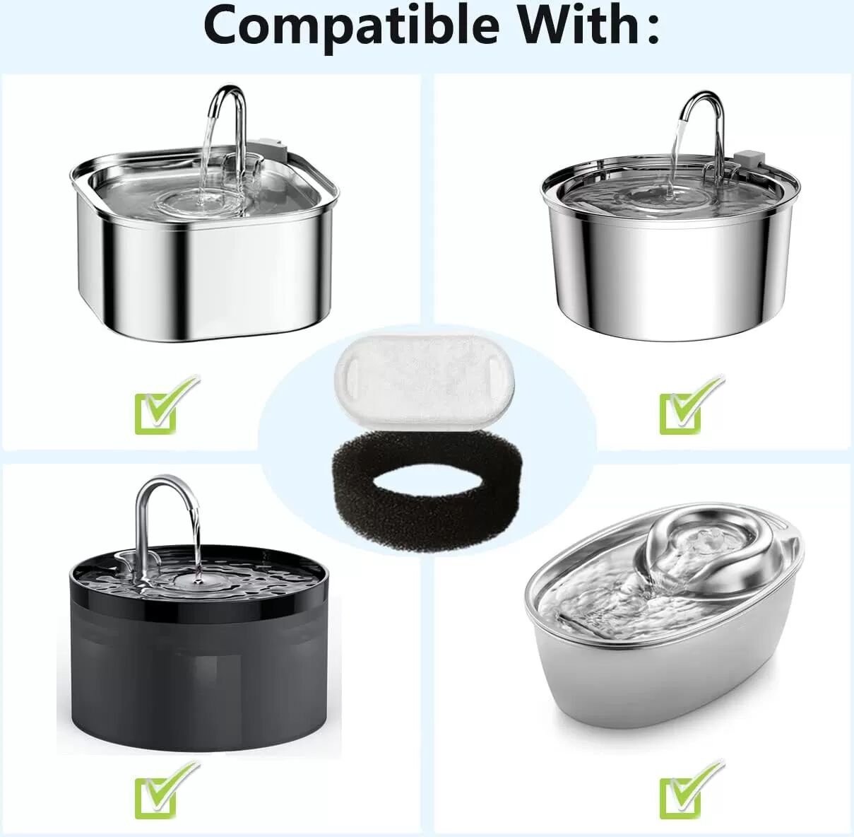 INF Filtre pour fontaine à eau à capsules PETLIBRO pour chats 18+18 paquets